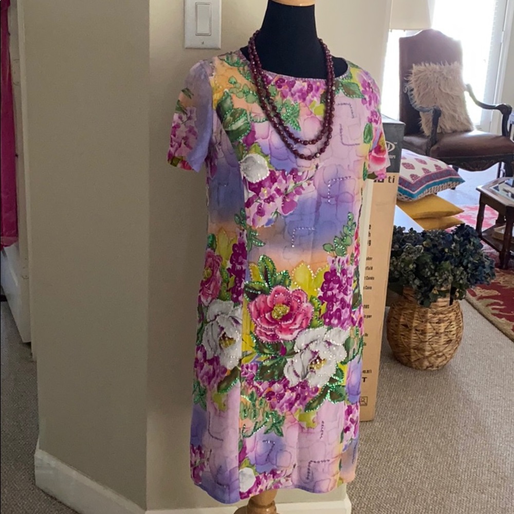 That favorite Diane Gilman, silk sequined gorgeous dress 🌺